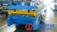 Machine de formage de panneaux de toiture en acier coloré à profil trapézoïdal FORJEN, vitesse de formage 20 m/min, largeur d'alimentation 1200 mm, moteur à engrenages central
