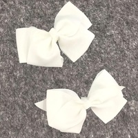WUJI Ruban gros-grain 100% polyester blanc, style minimaliste moderne, pour décoration de Noël et accessoire de cheveux (nœud), 4 pouces, avec carte de support, produit phare