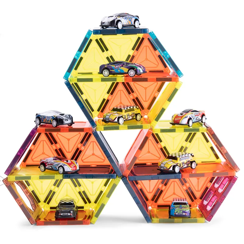 מוצר חדש DIY גזע בלוק סט מגנט צעצועי צבעוני עמיד קסם מגנטי אבני בניין 66 pcs מגנטי אריחי צעצועים