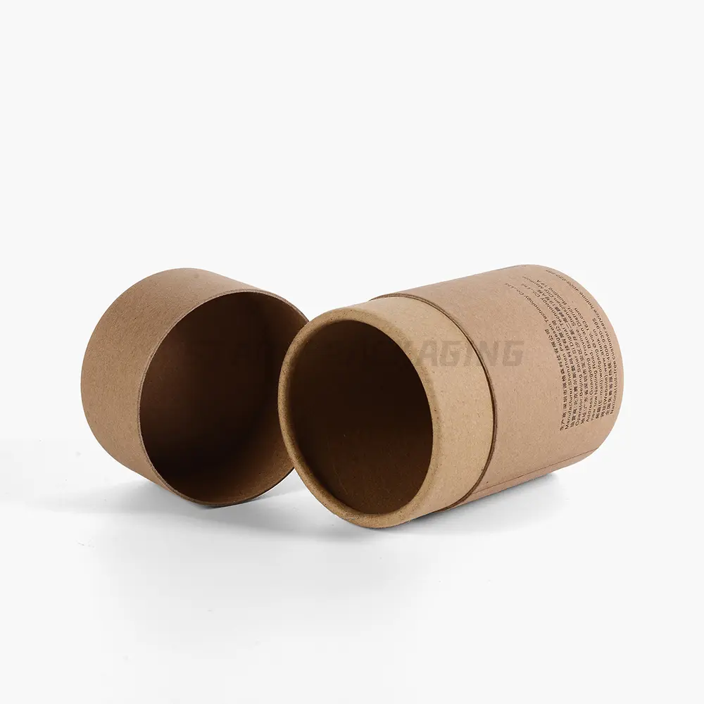 Benutzer definierte natürliche umwelt freundliche Zylinder braun Kraft papier Tube Box Verpackung zylindrische Papp röhre