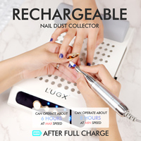 LUGX Pro 70W Professional Strong Cordless Recargable Nail Dust Collector Machine Rechargeable Nail Dust Vacuum Cleaner