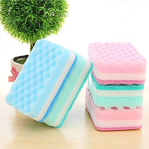 Household Kitchen Sponge <b>Scrub</b> Pad Eco-friendly Color Sponge <b>Brush</b> Thickened Durable Clean Dishwashing Cloth Factory Wholesale - Product Image 3