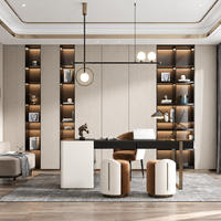 Ensemble de meubles de bureau à domicile sur mesure, bibliothèque en bois moderne, bureau de direction, armoire de rangement intégrée pour bureau, fabriqué en Chine