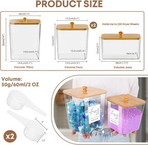 Laundry Powder Detergent Container Clear Dryer Sheet Holder <b>Box</b> Plastic Acrylic <b>Storage</b> Jars <b>Kitchen</b> Wardrobe Eco-Friendly - Product Image 2