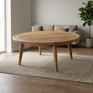Round Solid Wood Durable Waterproof Eco-Friendly Midcentury Modern <b>Dining</b> <b>Table</b> with Four Legs Stable - Product Image 2