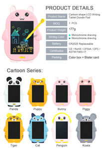 Tablet menulis Lcd 8.5 inci kartun hewan Penguin papan pesan warna-warni mainan Gambar hadiah tablet menulis untuk anak-anak - Product Image 5