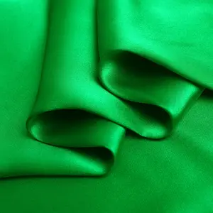 Silk Satin Fabric For Dresses 19mm Silk Charmeuse Fabric 114cm Width 45" NO.21 Emerald Green Color