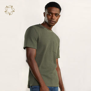 Waffle in bambù organico Tshirt Waffle termico sostenibile manica corta Eco Friendly Bambus Tshirt <span class=keywords><strong>termica</strong></span> Waffle manica corta - Product Image 4