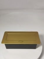 Prise de bureau escamotable T266-4P, norme européenne, avec USB et type-C, en aluminium noir, style ouvert, pour table