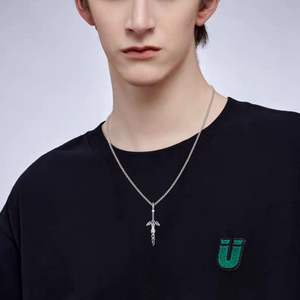 925 Sterling Silver Cross Triforce Pendentif Zelda Collier Bijoux Religieux Cadeaux pour Hommes - Product Image 4