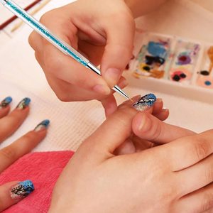 8pcs Nail Brush Set Diamond Handle <b>Glitter</b> Nail Art <b>Pen</b> Nylon Hair Liner Painting Gel Design Salon Manicure Brush <b>Pen</b> Set - Product Image 6