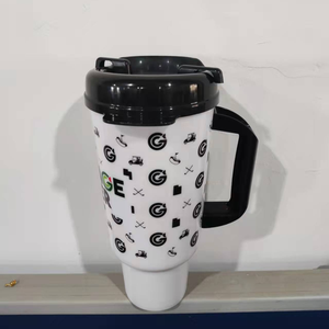 Gobelet à eau en plastique réutilisable transparent isolé avec logo <span class=keywords><strong>personnalisé</strong></span>, gobelets isothermes de 32 OZ, tasse avec poignée, couvercles et pailles <span class=keywords><strong>pour</strong></span> voiture - Product Image 5