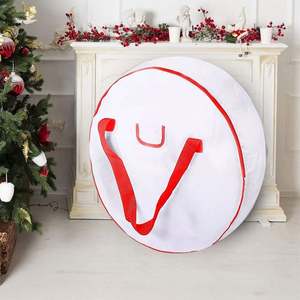 Grand sac de rangement pour couronne de Noël, pliable, organisateur suspendu avec insert en papier cartonné pour la maison, le garage, le bureau, prêt à être expédié - Product Image 6