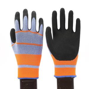 Guantes de Seguridad CITICITY con Forro de Poliéster Gris, Palma Recubierta de Látex Amarillo Arrugado, para Jardinería, Construcción y Almacén - Product Image 4