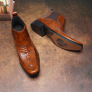 Botas de Trabajo para Hombre Balmoral de Cuero Genuino con Cordones en el Tobillo, Impermeables, Antideslizantes, con Textura Pulida a Mano - Product Image 6