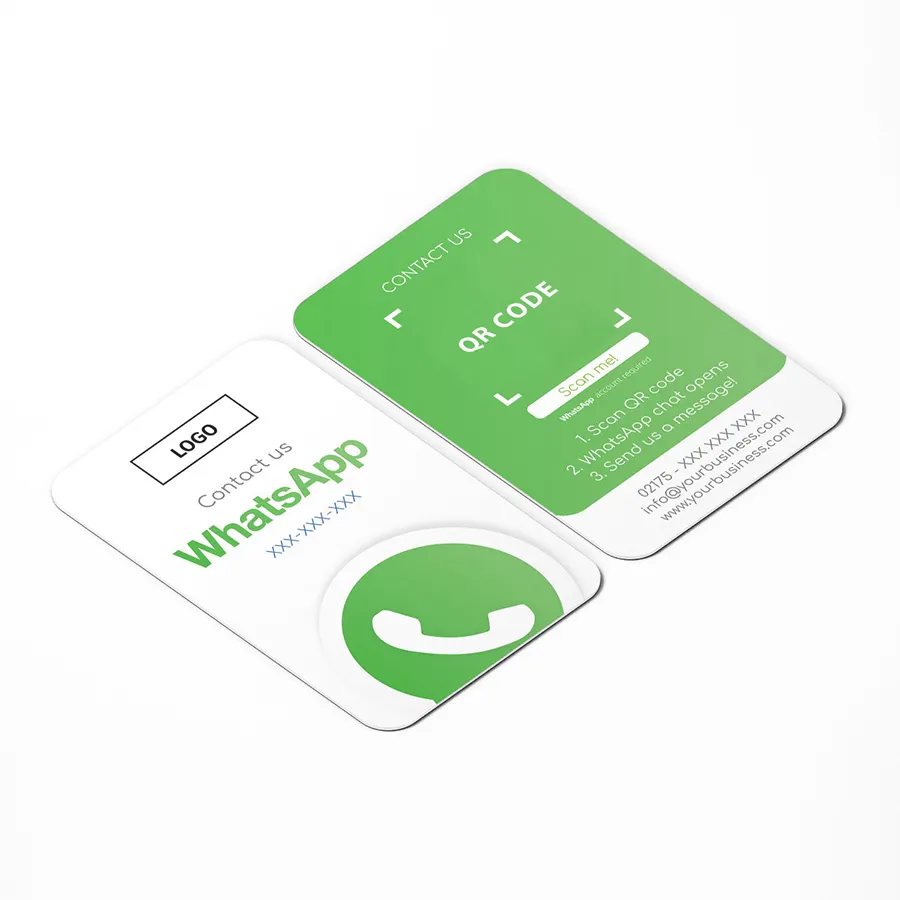 Kartu PVC cetak kode QR WhatsApp 213 NFC kartu ulasan Google play kartu hadiah bisnis