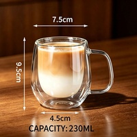 Mug à café en verre transparent épaissi, tasse à espresso, latte et Americano de haute qualité pour un usage domestique quotidien