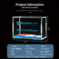 Boîte à cartes de visite en acrylique transparent de 3 mm d'épaisseur, assemblée, portable, grande capacité, pour salon professionnel, bureau, réception