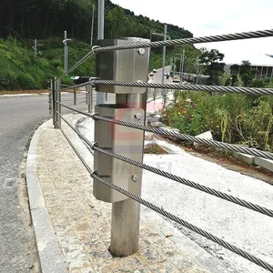 Diskon besar celup galvanis Q235B pembatas kabel baja jalan raya pagar pembatas jalan untuk