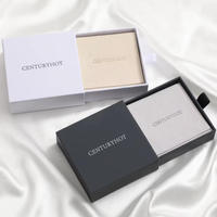 Boîte à bijoux portable en papier d'art blanc de qualité supérieure, ensemble avec logo personnalisé, emballage élégant, doublure en velours blanc, luxe, écologique