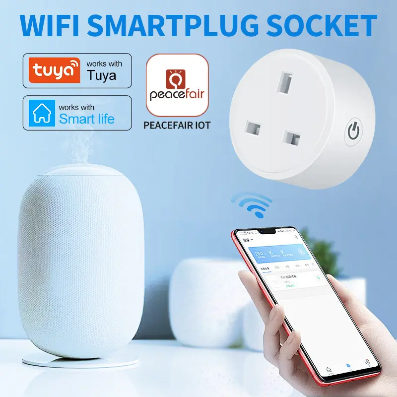 16A Wi-Fi UK intelligenter Steckschlüssel Adapter Tuya Smart Life App drahtlose Sprachsteuerung Zigbee Netzwerk Steckdose Großhändler