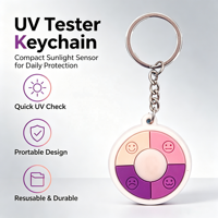Test d'intensité ultraviolette personnalisé porte-clés solaire porte-clés changeant de couleur UV