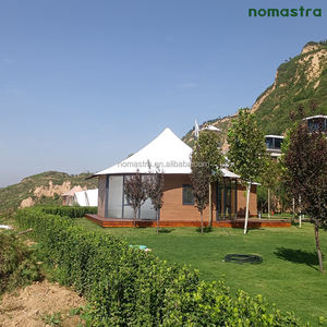 Carpa Glamping de lujo frente a la playa, estructura de vidrio para campings tropicales, carpas prefabricadas con frente de vidrio para <span class=keywords><strong>retiro</strong></span> forestal - Product Image 4