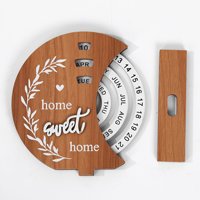 Cercle Offre Spéciale calendrier de bureau en bois créatif table planète accessoires manuel rotatif disque en bois calendrier de bureau perpétuel