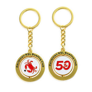 Logo crabe de haute qualité or gym <span class=keywords><strong>golf</strong></span> bowling <span class=keywords><strong>club</strong></span> porte-clés rotatif - Product Image 3