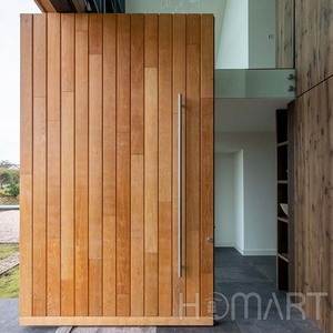 Puerta de Entrada Exterior Insonorizada con Rejilla, Panel Único, Marco de Madera con Acabado de Grano, Precolgada - Product Image 5