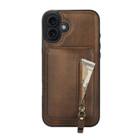 Étui de téléphone portable magnétique en cuir PU avec porte-cartes, étui professionnel pour iPhone 17 Air 16 Plus 15 14 Pro 13 Pro Max 12 11