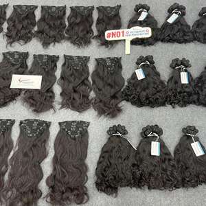 Nouveau type d'extension de cheveux vietnamiens 100% Clip In From Thanh An Viet Nam Pas d'enchevêtrement Pas de perte de cheveux Prêt à expédier Genius Weft - Product Image 2