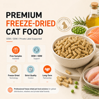 Alimento Completo Liofilizado para Gatos de Marca Privada, 55g, Fórmula de Pollo, Salmón y Ostras, Paquete Minorista