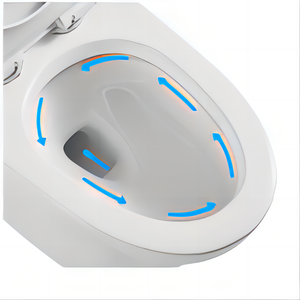 Ensemble WC moderne en céramique blanche à chasse d'eau, deux pièces, pour hôtel, avec cuvette et siège - Product Image 2