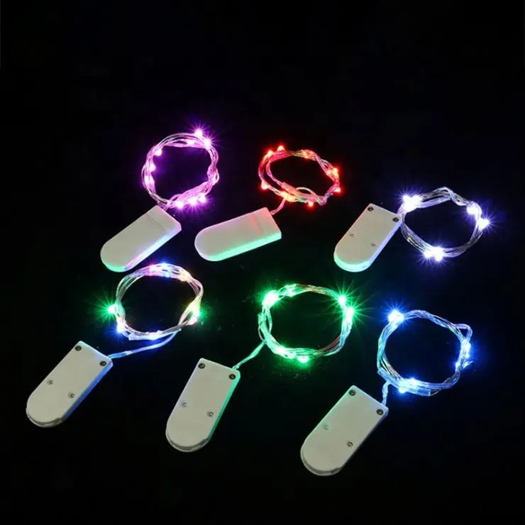 1m 10 led 2m 20 led 3m 30 led CR2032 button battery operated micro copper wire halloween led fairy string lights