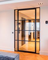 Puerta Francesa de Acero con Marco Delgado para Proyecto de Villa, Ideal para Jardín/Patio