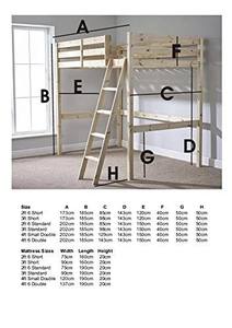 2025 регулируемые кровати и койки Celeste High Sleeper Loft <span class=keywords><strong>Bunk</strong></span> <span class=keywords><strong>Bed</strong></span> 4FT <span class=keywords><strong>6</strong></span> двуспальные деревянные кровати ручной работы - Product Image 3