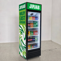 Réfrigérateur vertical commercial numérique en acier inoxydable 201, sans givre, pour boissons, vitrine congélateur, refroidisseur de bière
