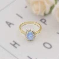 Bague de fiançailles tendance en laiton avec opale de feu ovale blanche taille marquise pour femme, alliances, cadeau de mariage