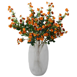 Fleurs artificielles en soie, boutons de roses multi-têtes, couleur orange, pour la décoration de la maison et les mariages - Product Image 5