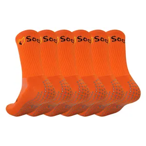 Sports Anti-slip Grip Soccer Socks For Football With Custom Own Logo