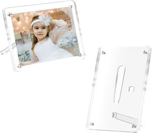 Magnetic Picture <b>Frames</b> with Removable Stand, Clear Acrylic Desktop Magnet Photo <b>Frame</b> Horizontal & Vertical Display - Product Image 1