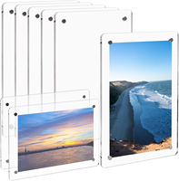 Cadre photo magnétique pour réfrigérateur en acrylique transparent de forme carrée de haute qualité, durable, personnalisé en usine, 4x6 pouces, double face, cadeaux de Noël