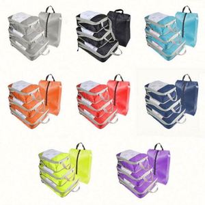 Custom Printed Eco-Friendly Lightweight Nylon <b>Compression</b> Packing Cubes Mesh Travel Luggage Storage <b>Bags</b> Silk Screen Printed - Product Image 6