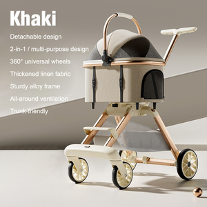 Carrito para Mascotas Plegable, Diseño que Cabe en el <span class=keywords><strong>Maletero</strong></span> del Auto, Desmontable, para Mascotas Pequeñas, Ideal para Viajes, Campamentos y Paseos - Product Image 1