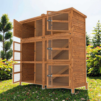 Poulailler extérieur moderne de luxe en bois, étanche, avec grande enclos et cage à mailles étendues, motif uni, facile à nettoyer, toutes saisons, maison pour animaux de compagnie