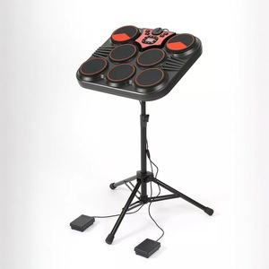 Electronic <b>Drum</b> Set Portable Silicone Jazz <b>Drum</b> Noiseless Desktop With Adjustable Stand Usb Charging - Product Image 1