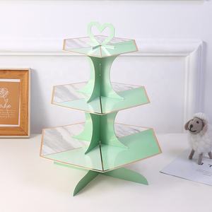 <span class=keywords><strong>Torre</strong></span> de soporte para cupcakes de cartón resistente plateado de 3 niveles para boda, fiesta de año nuevo - Product Image 3