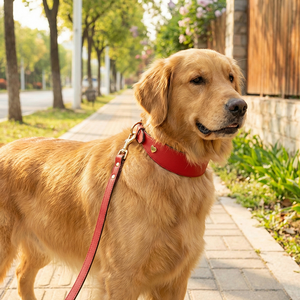 Luxuriöses, Breites Windhund-Halsband- und Leinen-Set aus Leder mit Herz-Dekor, 55mm Gepolstertes Haustierhalsband für Große Hunde Training - Product Image 4