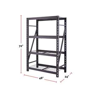 Estantería de Almacenamiento Industrial de Acero Soldado de 4 Niveles, Resistente, con Recubrimiento <span class=keywords><strong>en</strong></span> Polvo, para Garaje y Hogar - Product Image 1